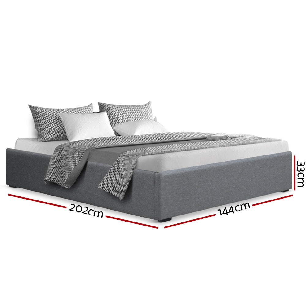 Double Full Size Gas Lift Bed Frame Base With Storage Platform Fabric Fast shipping On sale