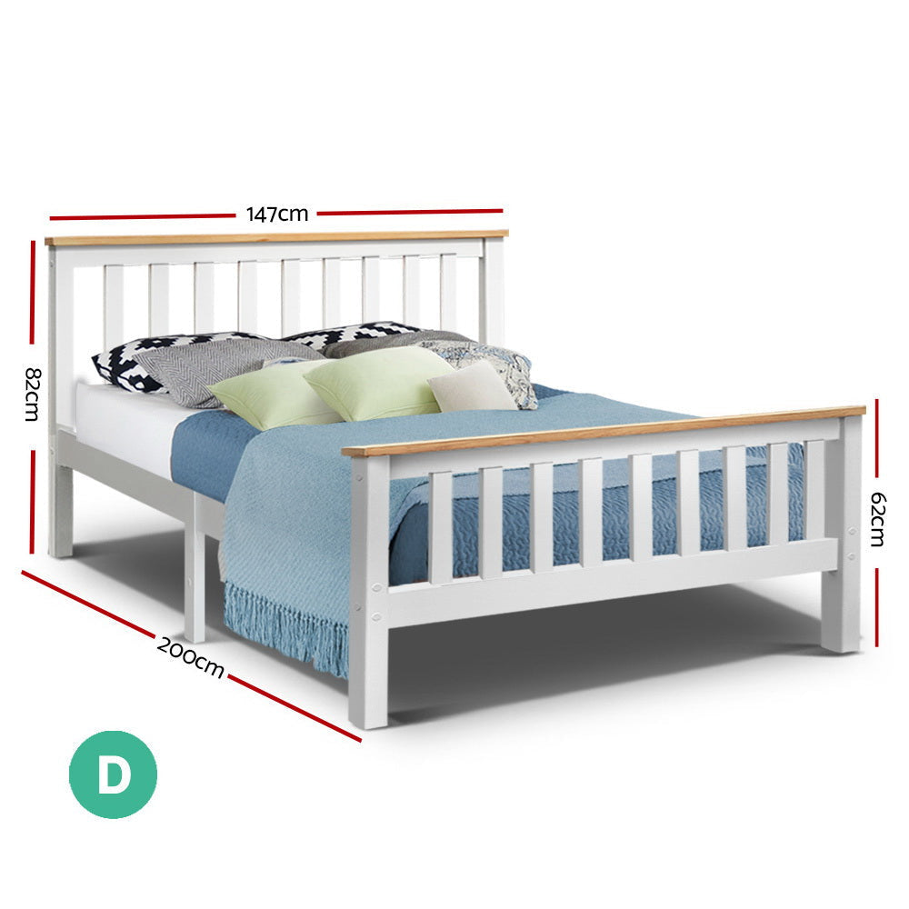 Double Full Size Wooden Bed Frame PONY Timber Mattress Base Bedroom Kids Fast shipping On sale