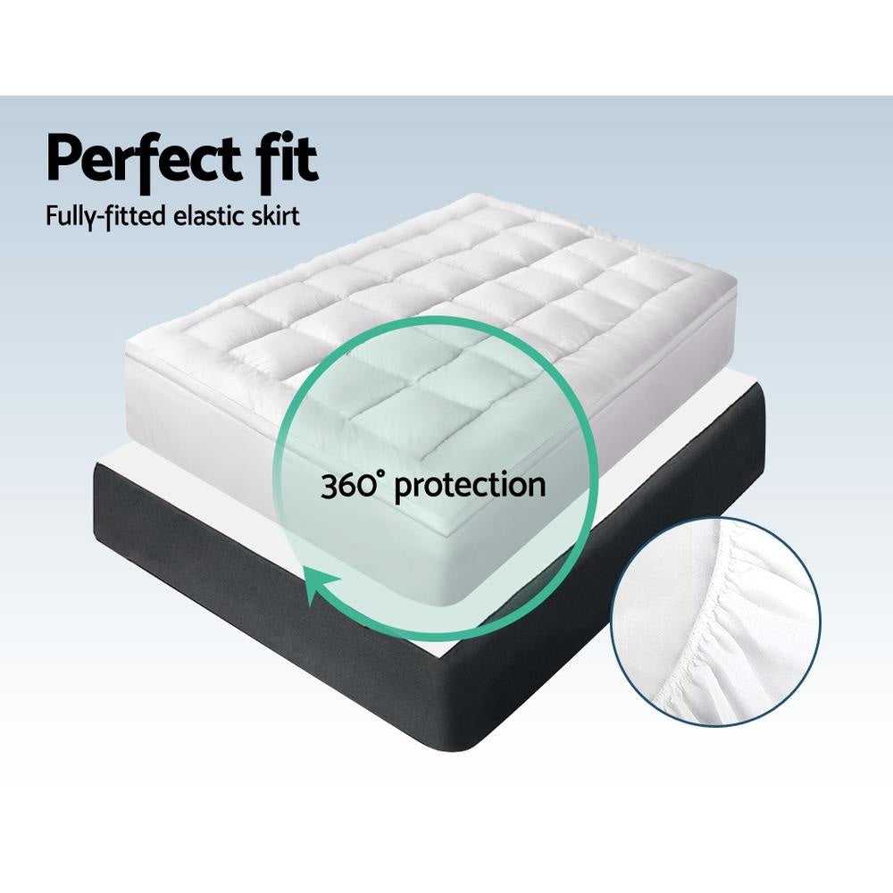 Double Mattress Topper Bamboo Fibre Pillowtop Protector Fast shipping On sale