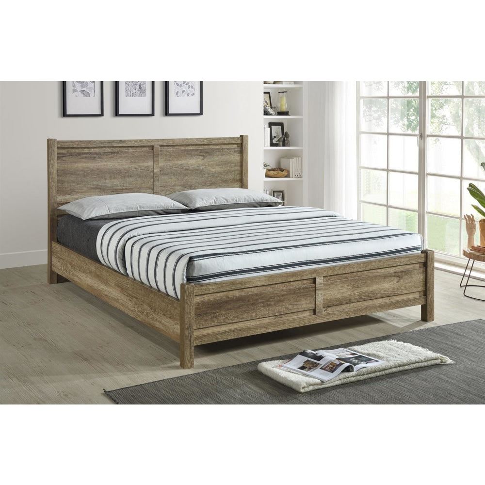 Double Size Bed Frame Natural Wood like MDF in Oak Colour Fast shipping On sale