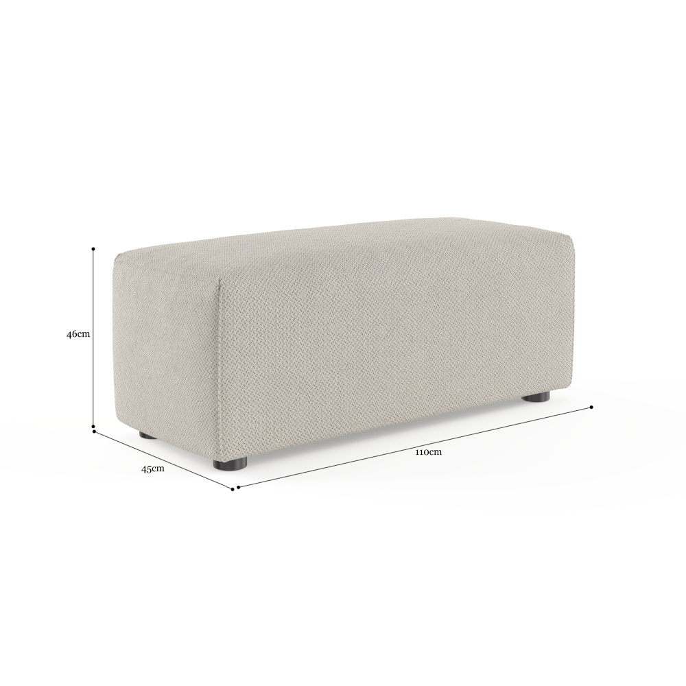 Drake Ottoman Bench Foot Stool Seashell White Fast shipping On sale