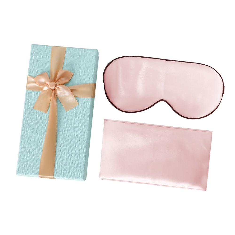 DreamZ 100% Mulberry Silk Pillow Case Eye Mask Set Pink Both Sided 25 Momme Bed Sheet Fast shipping On sale