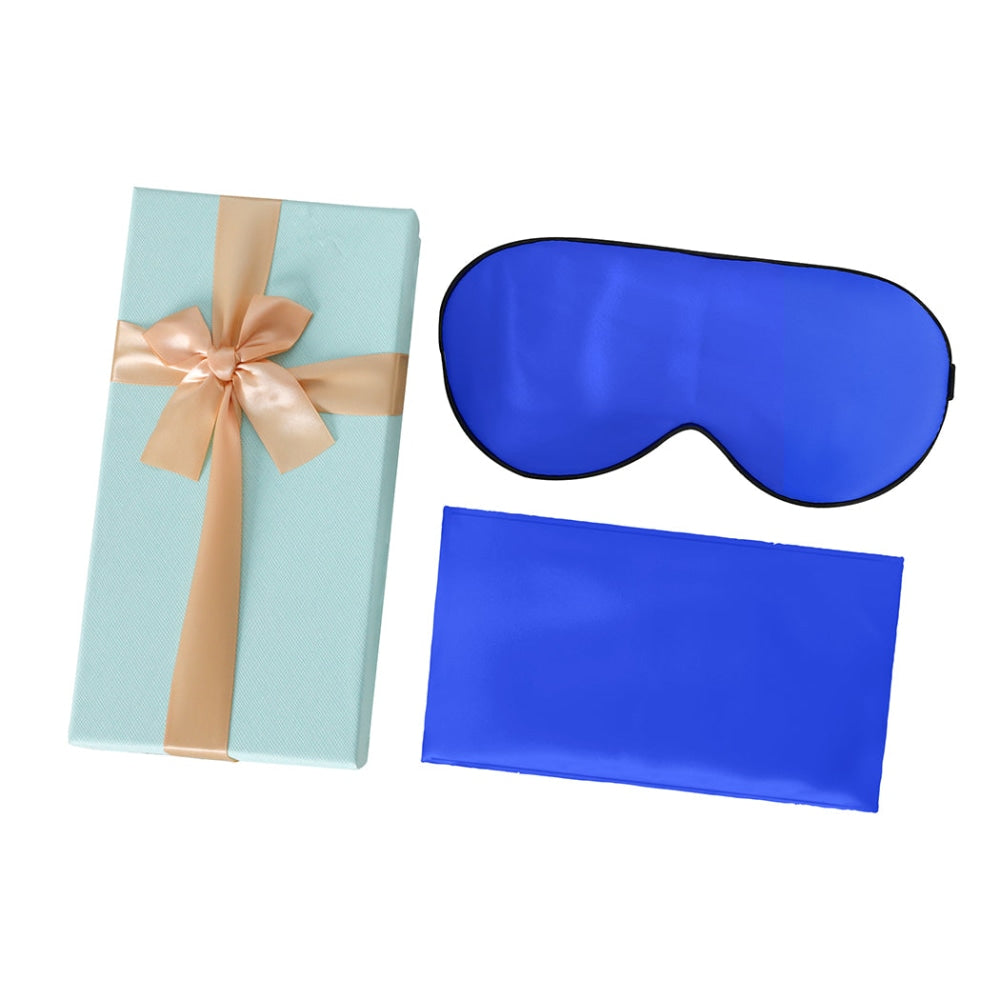 DreamZ 100% Mulberry Silk Pillow Case Eye Mask Set Royalblue Both Sided 25 Momme Bed Sheet Fast shipping On sale