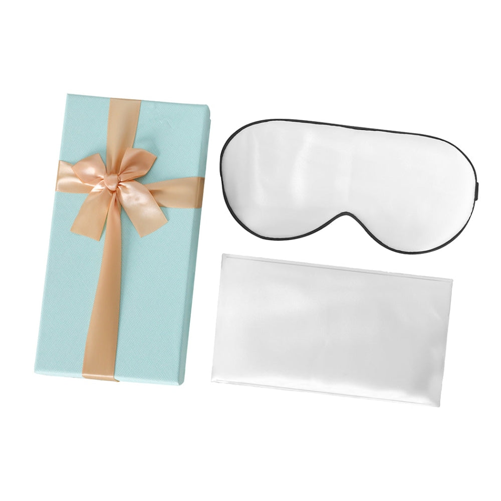 DreamZ 100% Mulberry Silk Pillow Case Eye Mask Set White Both Sided 25 Momme Bed Sheet Fast shipping On sale