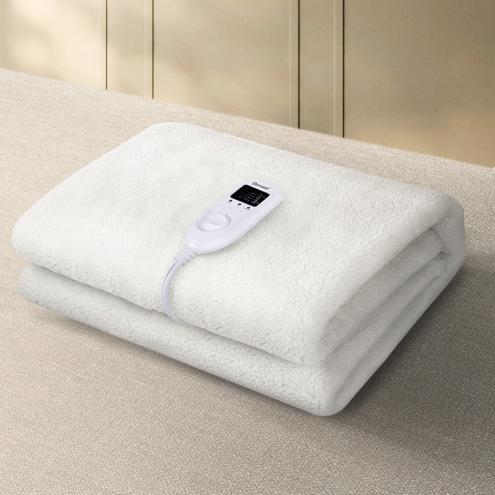 DreamZ 350GSM Electric Blanket Heated Fully Fitted Fleece Pad Washable Single Fast shipping On sale