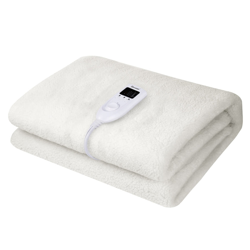 DreamZ 350GSM Electric Blanket Heated Fully Fitted Fleece Pad Washable Single Fast shipping On sale