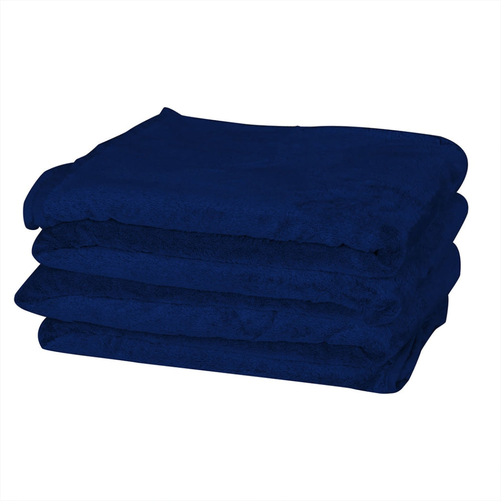 DreamZ 3x3M Large Oversized Blanket Throw Faux Fur Fleece Bed Warm Rug Sofa Navy Fast shipping On sale