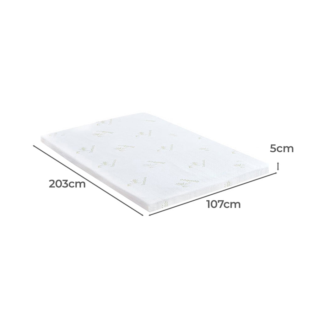 DreamZ 5cm Thickness Cool Gel Memory Foam Mattress Topper Bamboo King Single Fast shipping On sale