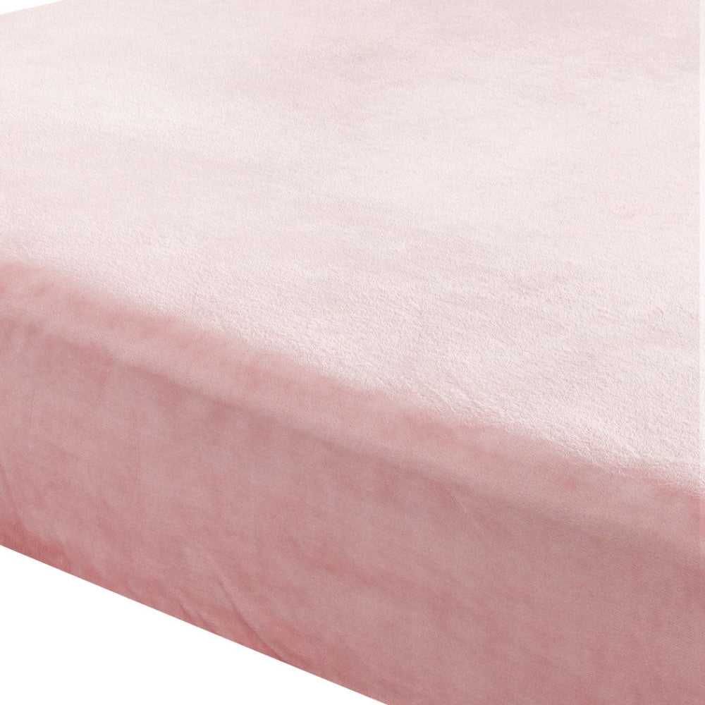 DreamZ Fitted Bed Sheet Set Pillowcase Flannel King Single Size Winter Warm Pink Fast shipping On sale