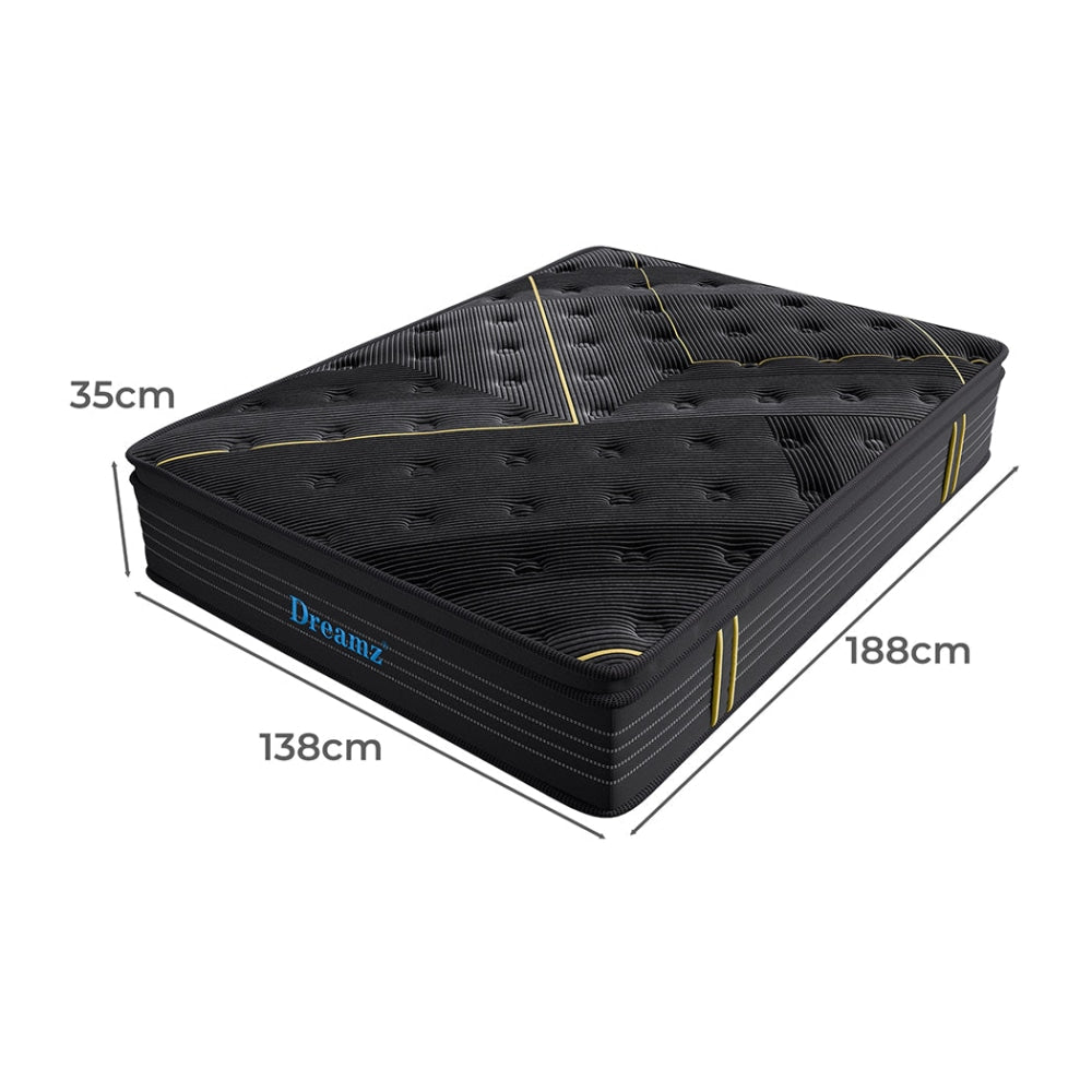 Dreamz Spring Mattress Bamboo Euro Top Bed Pocket HD Egg Foam 35cm Double Fast shipping On sale
