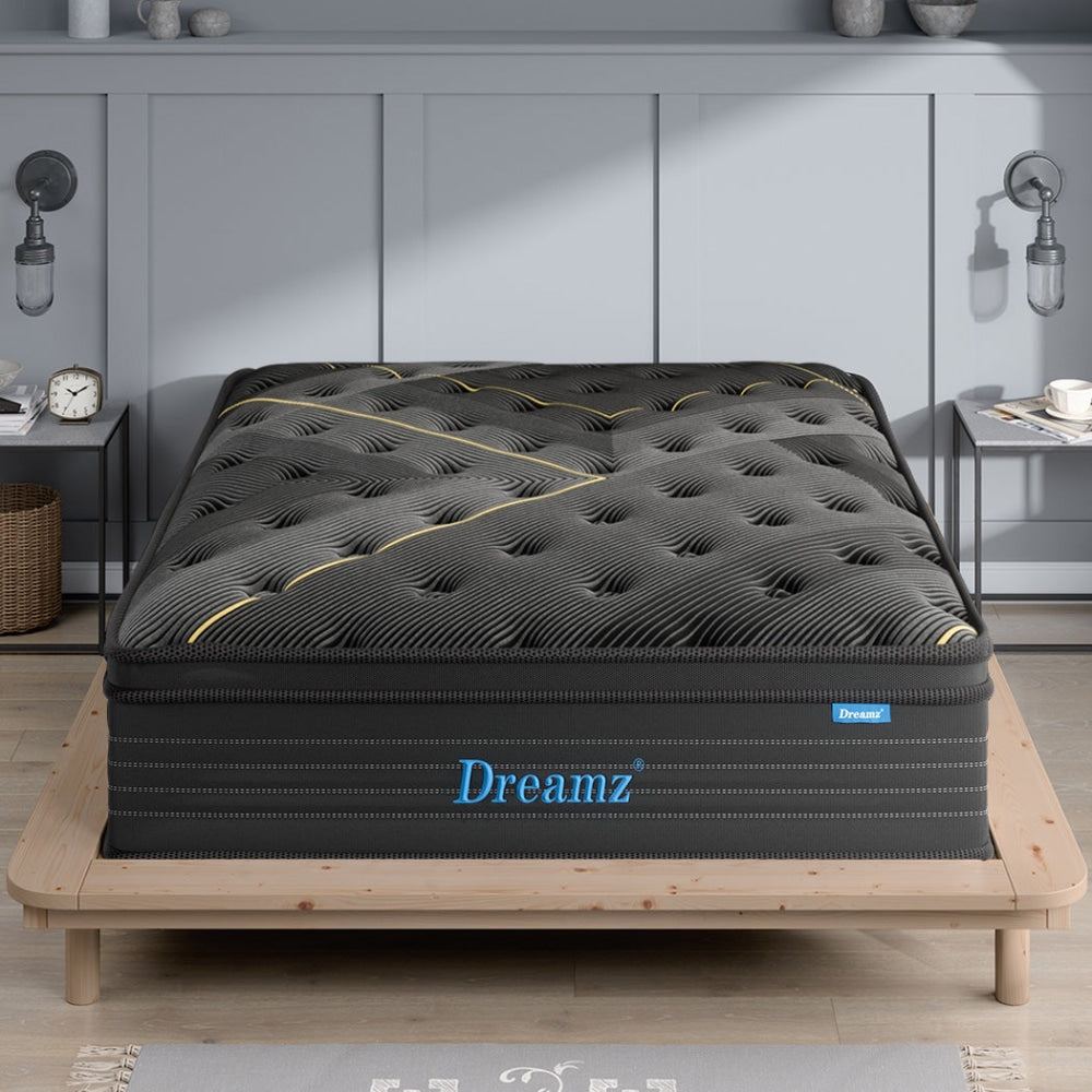 Dreamz Spring Mattress Bamboo Euro Top Bed Pocket HD Egg Foam 35cm Single Fast shipping On sale