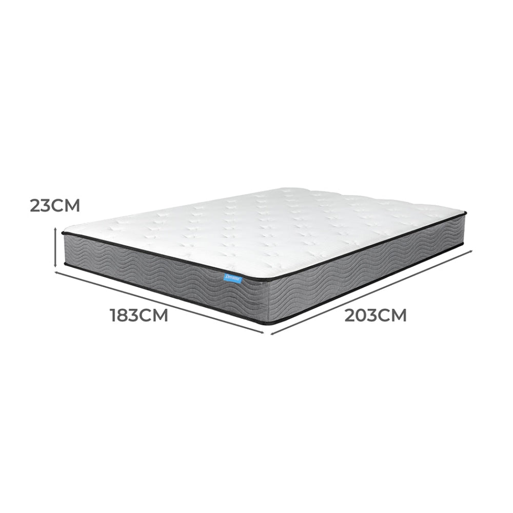 Dreamz Spring Mattress Pocket Bed Top Coil Sleep Foam Extra Firm King 23CM Fast shipping On sale