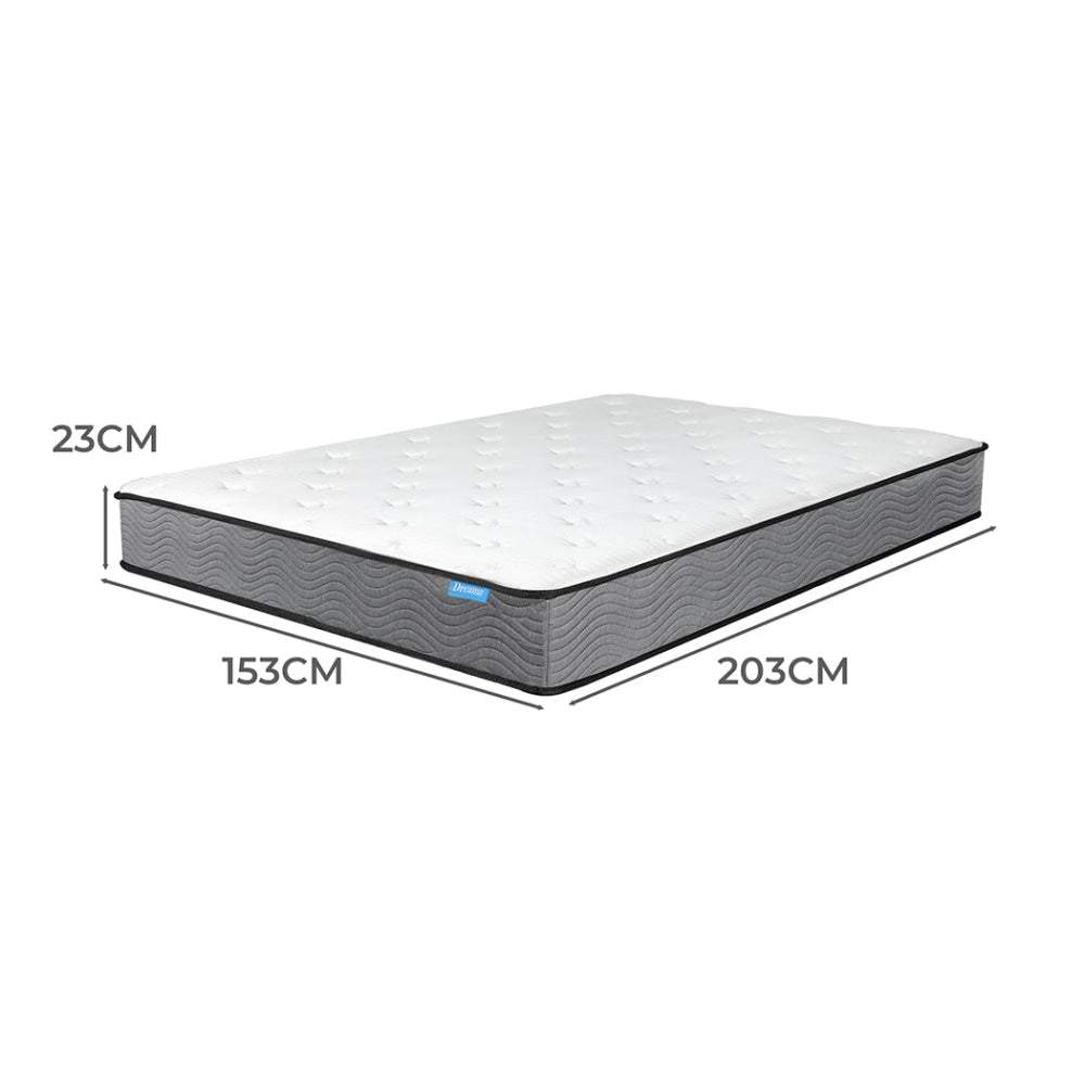 Dreamz Spring Mattress Pocket Bed Top Coil Sleep Foam Extra Firm Queen 23CM Fast shipping On sale