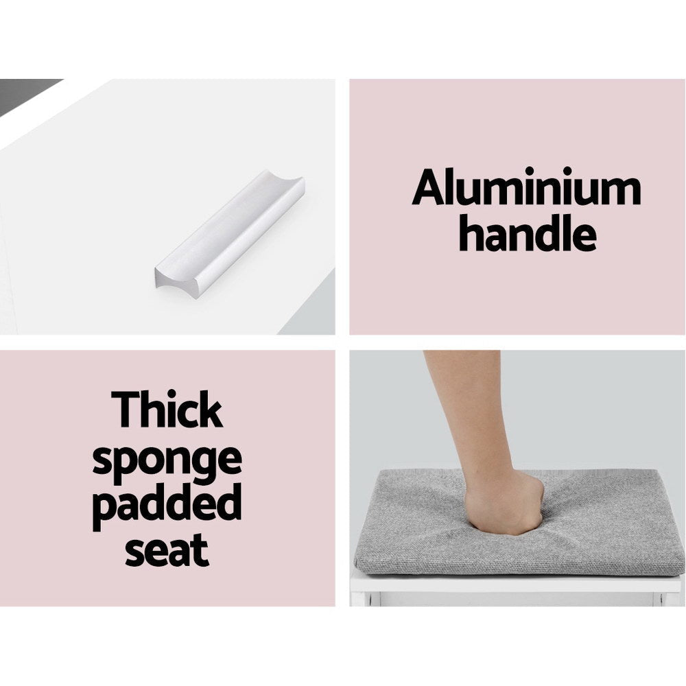 Dressing Table Mirror Stool Jewellery Cabinet Makeup Storage Desk Fast shipping On sale