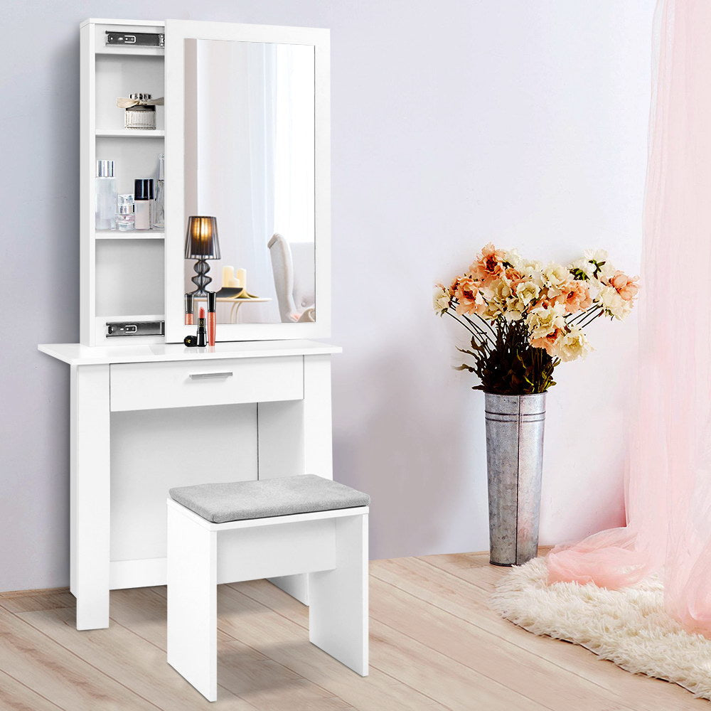 Dressing Table Mirror Stool Jewellery Cabinet Makeup Storage Desk Fast shipping On sale