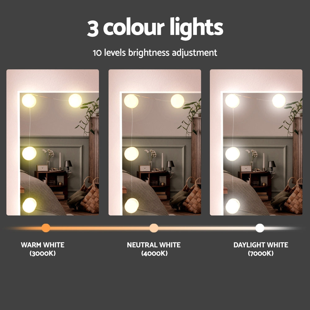 Dressing Table Set Stool 10 Led Bulbs White Fast shipping On sale