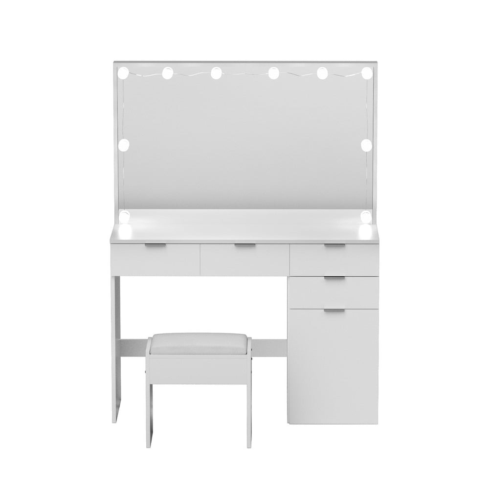 Dressing Table Set Stool 10 Led Bulbs White Fast shipping On sale