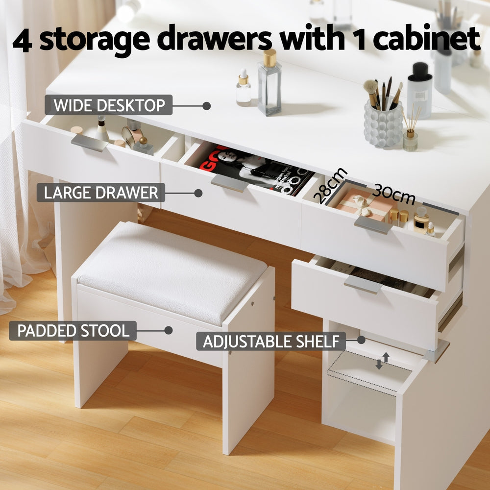 Dressing Table Set Stool 10 Led Bulbs White Fast shipping On sale