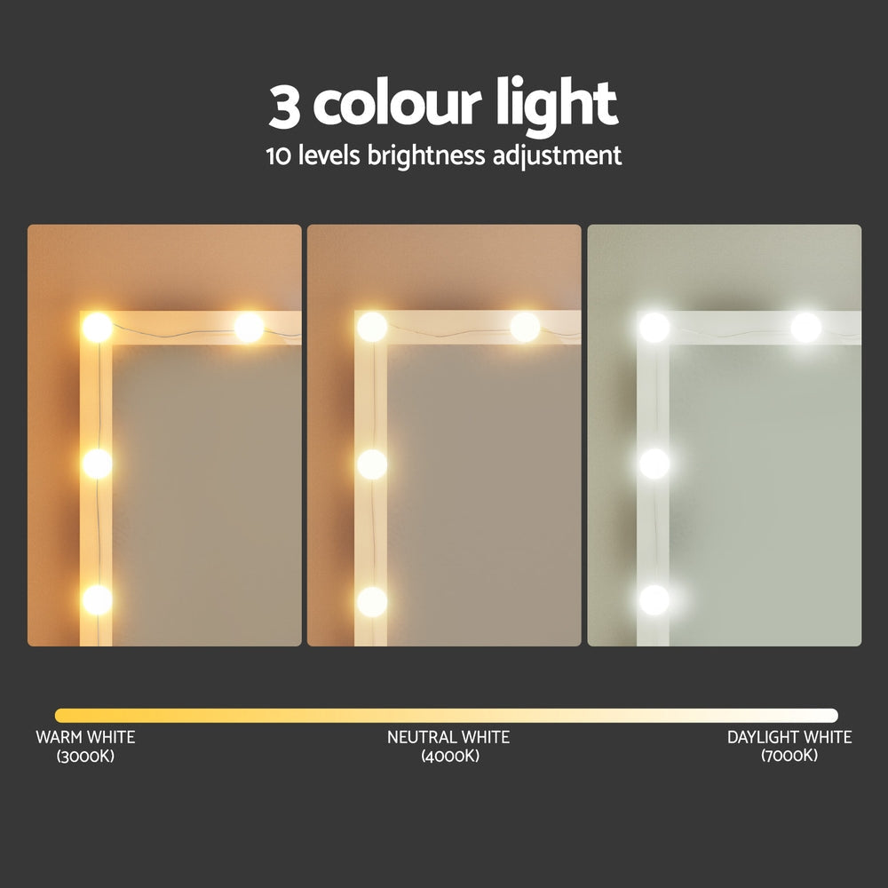 Dressing Table Vanity Desk Set Stool 12 Led Bulbs White Fast shipping On sale