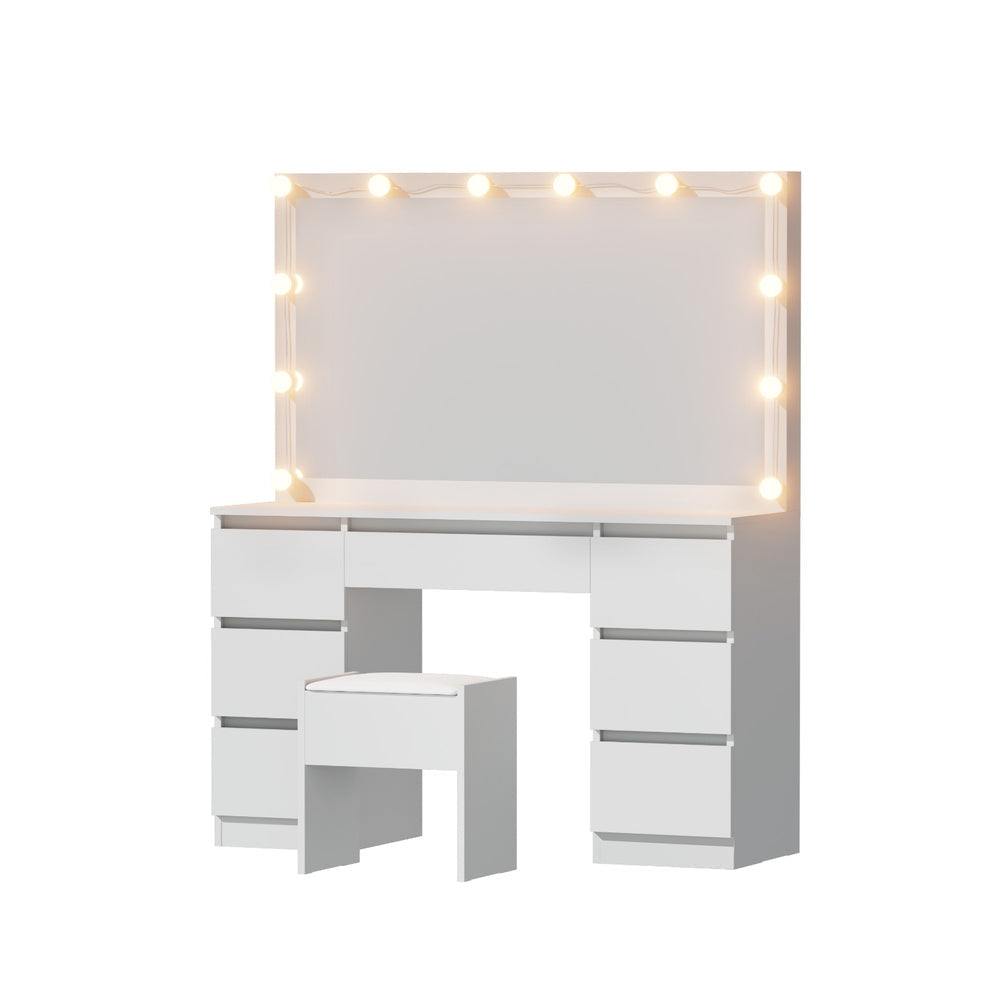 Dressing Table Vanity Desk Set Stool 12 Led Bulbs White Fast shipping On sale