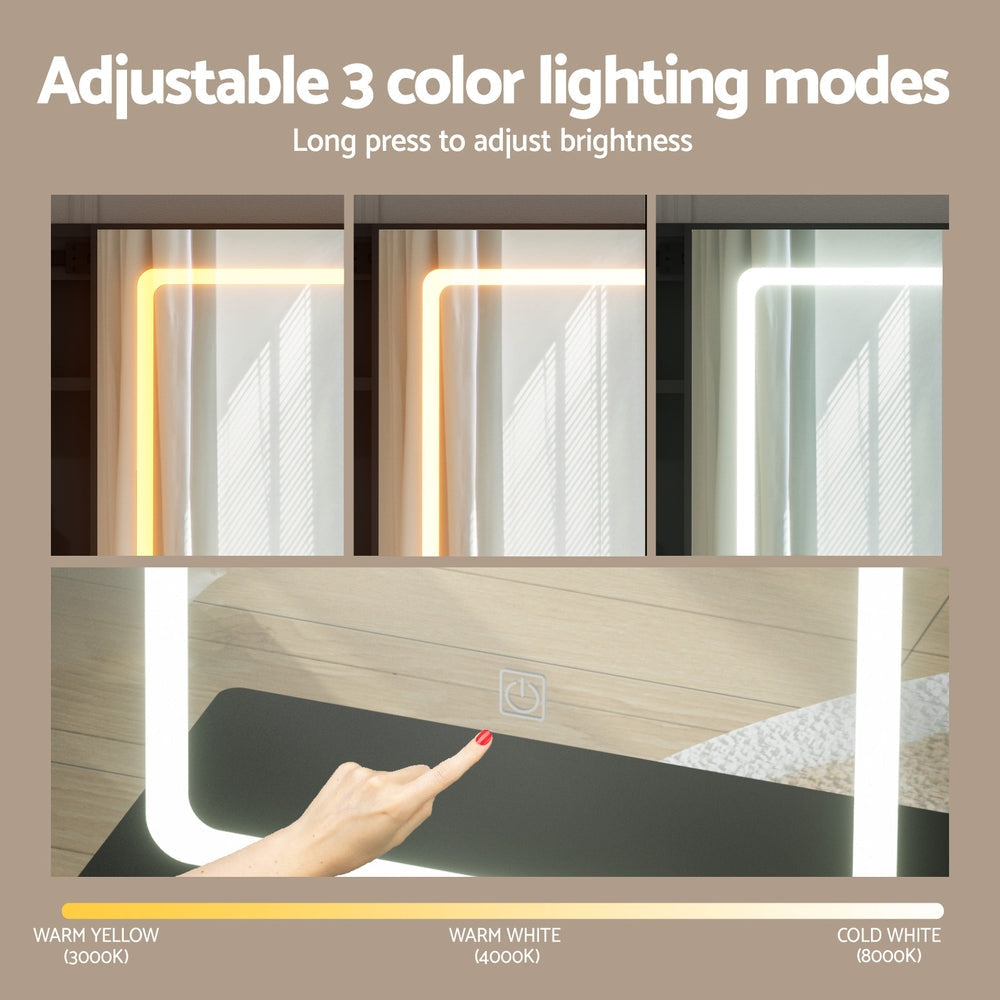 Dressing Table Vanity Desk Set Stool Led Black Fast shipping On sale