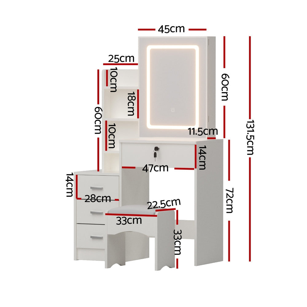 Dressing Table Vanity Desk Set Stool Led White Fast shipping On sale