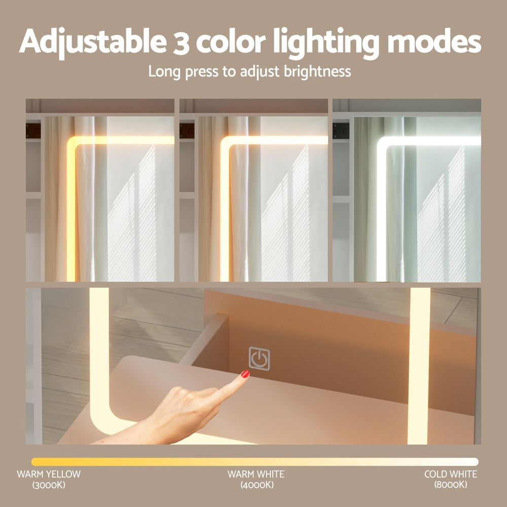 Dressing Table Vanity Desk Set Stool Led White Fast shipping On sale