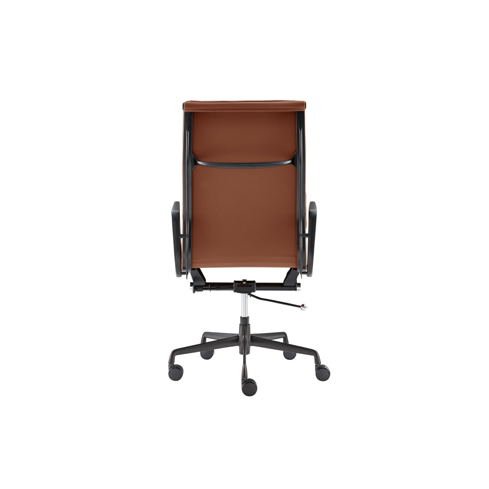 Eames Group Aluminium Padded High Back Office Chair Replica Tan/Chrome Fast shipping On sale