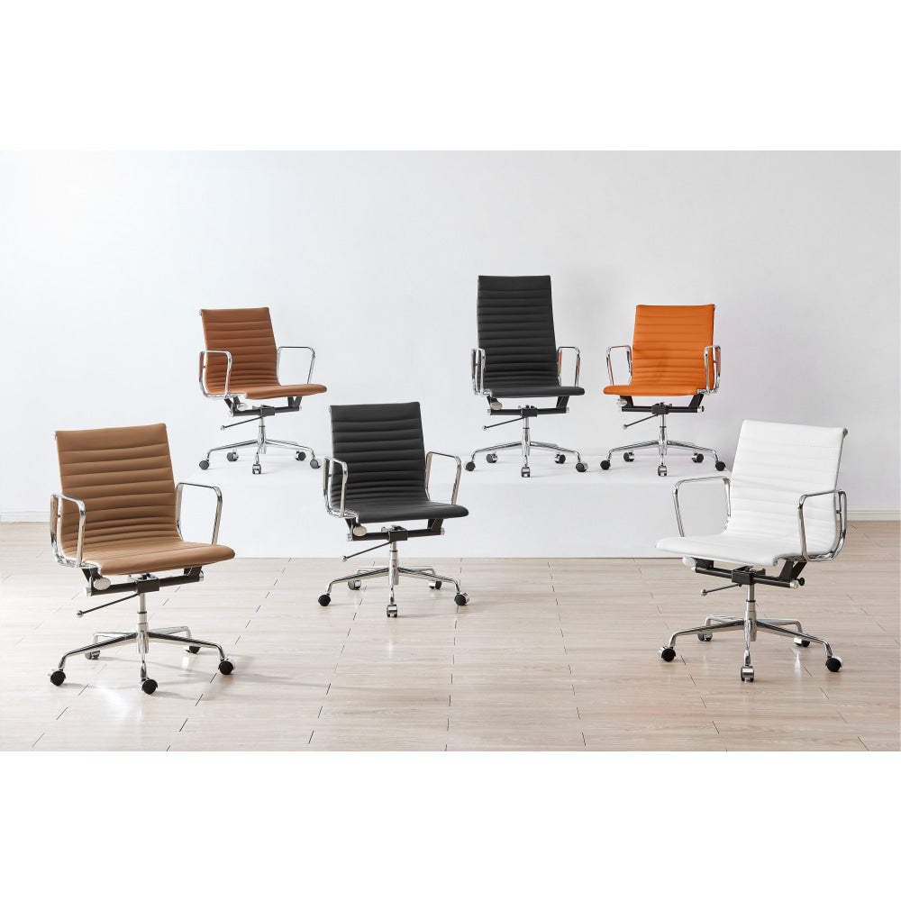 Eames Group Standard Matte Black Aluminium Low Back Office Chair Replica Orange/Chrome Fast shipping On sale