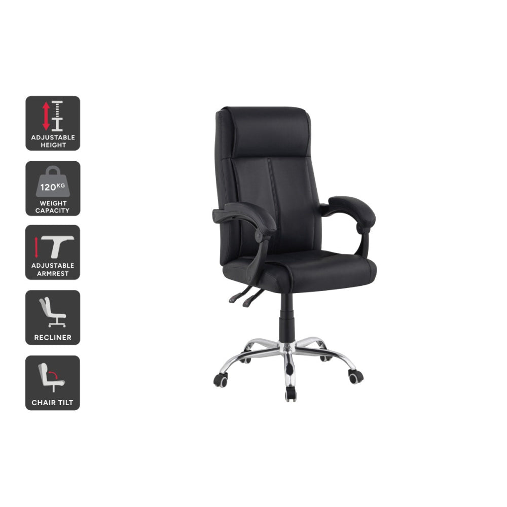 Edward PU Leather Executive Office Computer Desk Chair Black Fast shipping On sale
