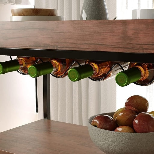 EKKIO 3 Tiers Kitchen Serving Wine Cart Trolley with Rack Walnut Fast shipping On sale