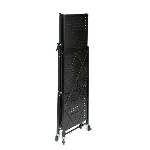 Ekkio 4-Tier Foldable Storage Metal Shelf - Black Bookcase Fast shipping On sale