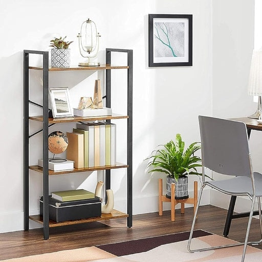 EKKIO 4-Tiers Metal Wood Display Shelf Bookcase Fast shipping On sale