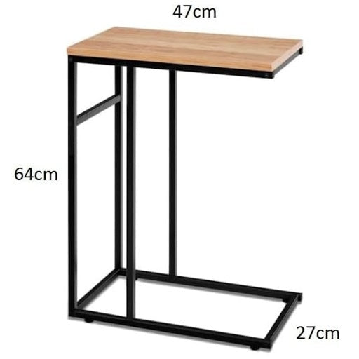 EKKIO C-Shaped End Table with Anti Slip Base Walnut Side Fast shipping On sale