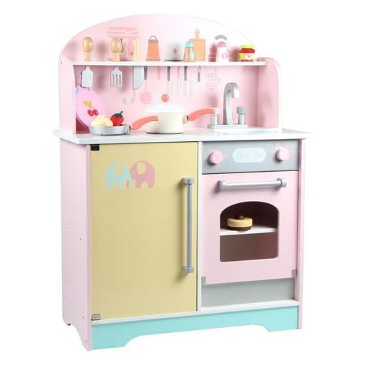 Ekkio Wooden Toy Kitchen Playset for Kids Japanese Style Set Pink Toys Fast shipping On sale