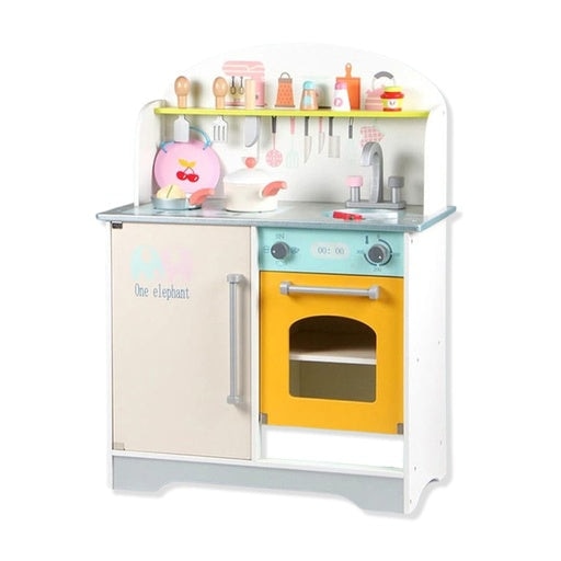 Ekkio Wooden Toy Kitchen Playset for Kids Japanese Style Set Silver Toys Fast shipping On sale