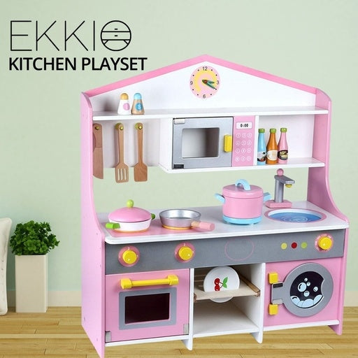 Ekkio Wooden Toy Kitchen Playset for Kids Japanese Style Set Violet Toys Fast shipping On sale