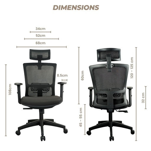 Ekkio Zorae Mesh Executive Working Computer Office Chair Black Fast shipping On sale