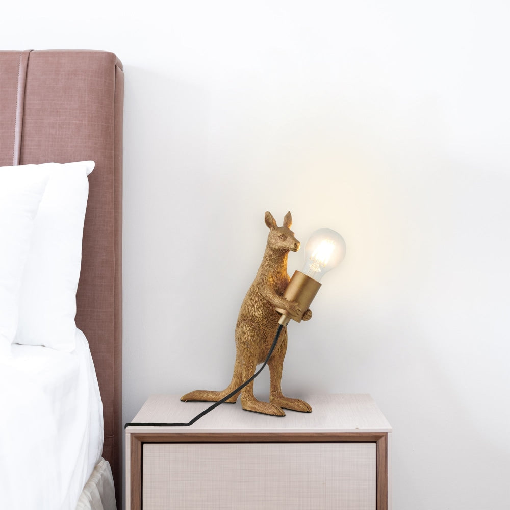 Eleanor Standing Kangaroo Decorative Accent Single Bulb Table Lamp Light - Gold Fast shipping On sale