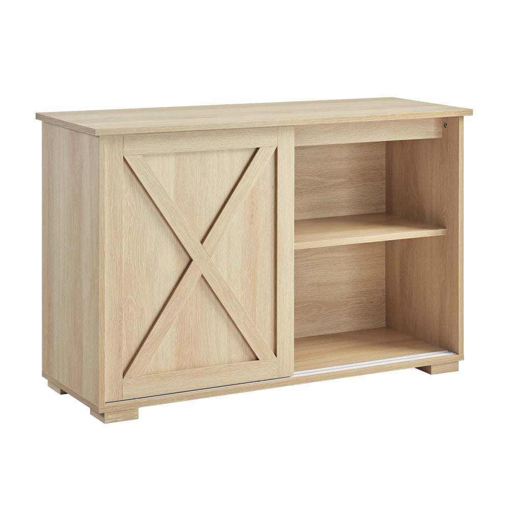 Elector Wooden Buffet Unit Sideboard Strage Cabinet W/ 2-Sliding Doors Oak & Fast shipping On sale