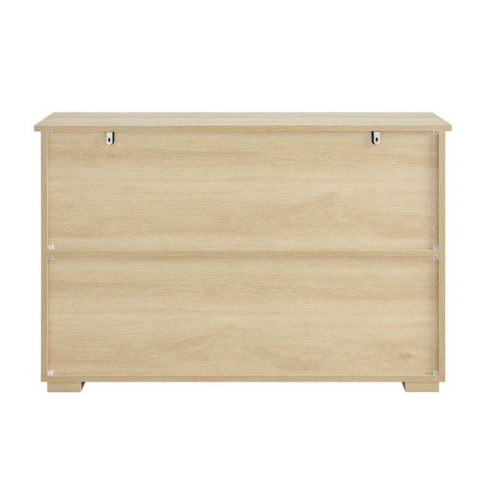 Elector Wooden Buffet Unit Sideboard Strage Cabinet W/ 2-Sliding Doors Oak & Fast shipping On sale