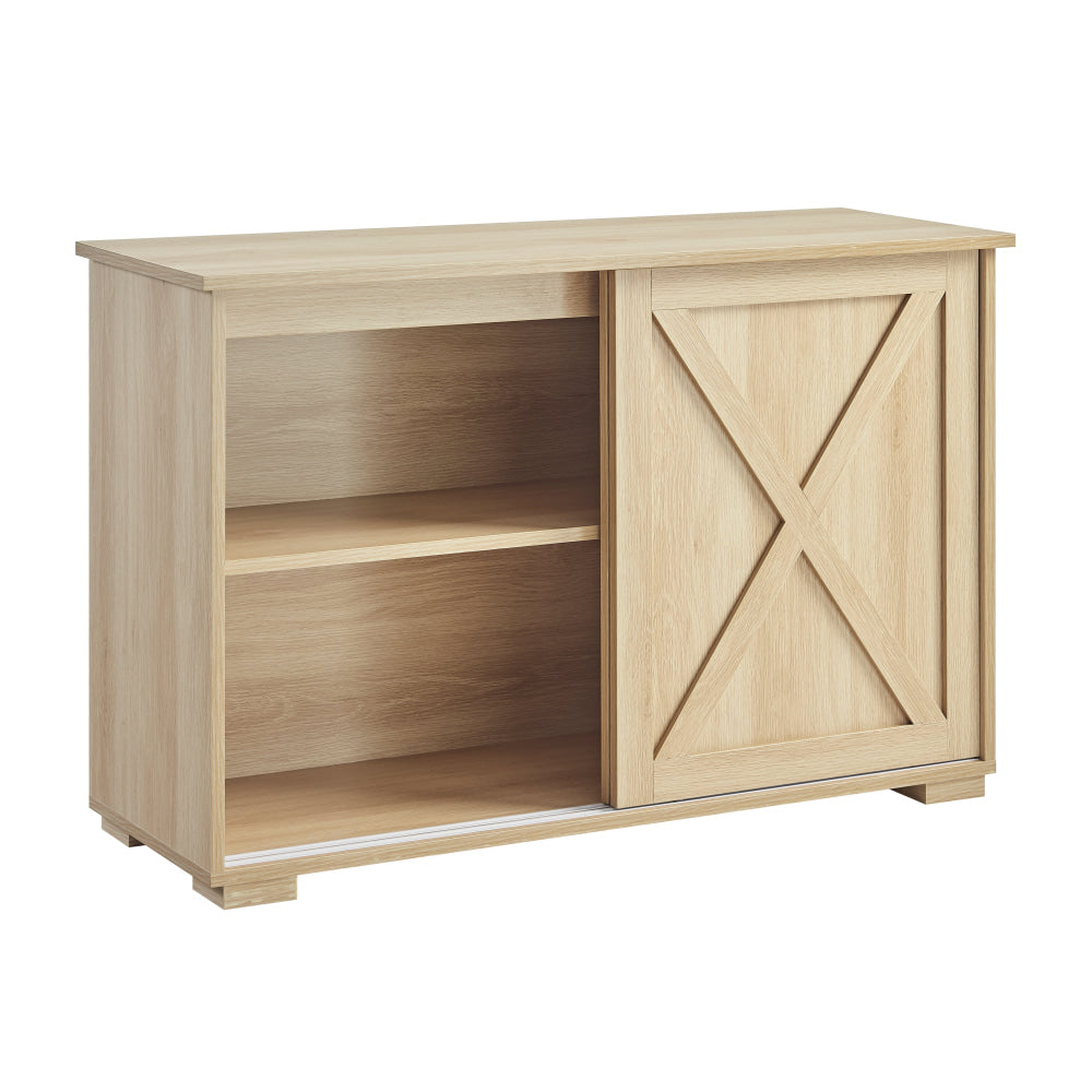 Elector Wooden Buffet Unit Sideboard Strage Cabinet W/ 2-Sliding Doors Oak & Fast shipping On sale