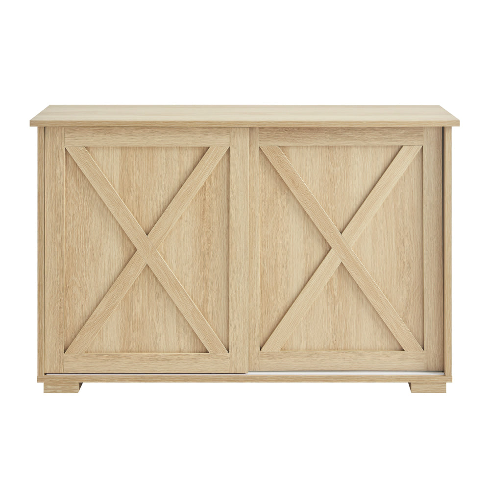 Elector Wooden Buffet Unit Sideboard Strage Cabinet W/ 2-Sliding Doors Oak & Fast shipping On sale