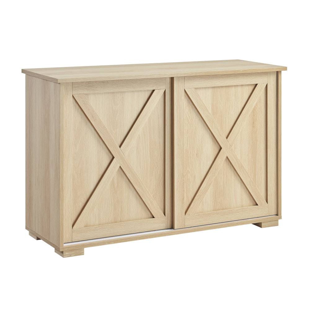 Elector Wooden Buffet Unit Sideboard Strage Cabinet W/ 2-Sliding Doors Oak & Fast shipping On sale