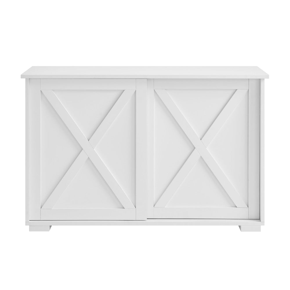 Elector Wooden Buffet Unit Sideboard Strage Cabinet W/ 2-Sliding Doors White & Fast shipping On sale