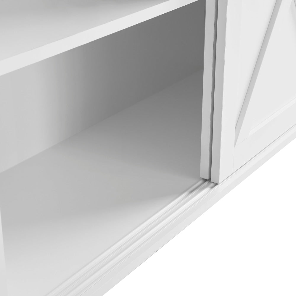 Elector Wooden Buffet Unit Sideboard Strage Cabinet W/ 2-Sliding Doors White & Fast shipping On sale