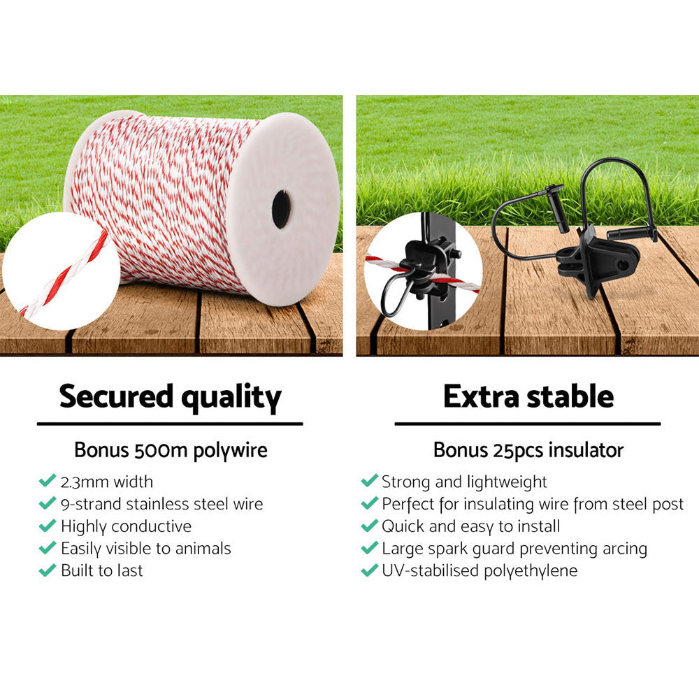 Electric Fence Wire 500M Fencing Roll Energiser Poly Stainless Steel Farm Supplies Fast shipping On sale