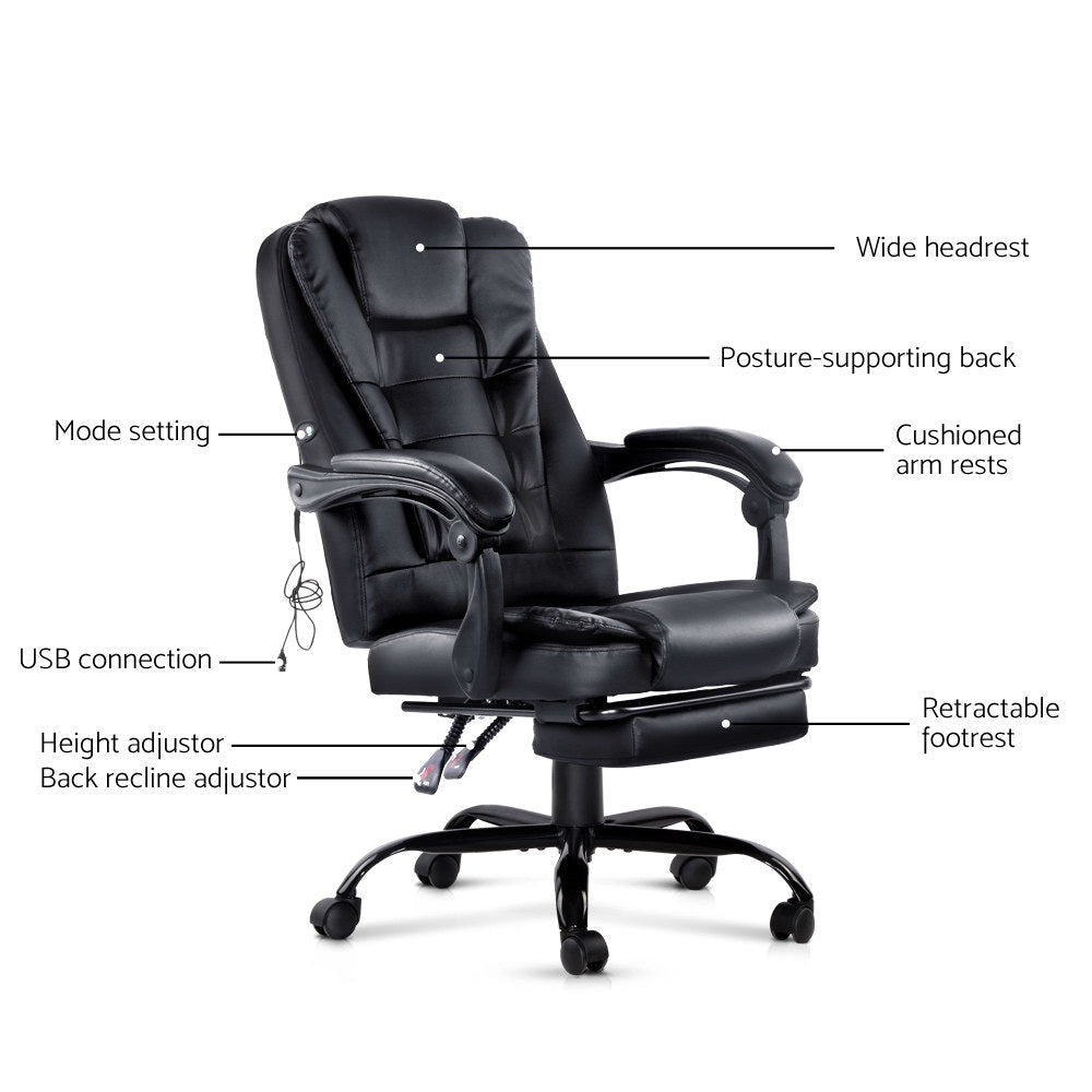 Electric Massage Office Chairs Recliner Computer Gaming Seat Footrest Black Chair Fast shipping On sale