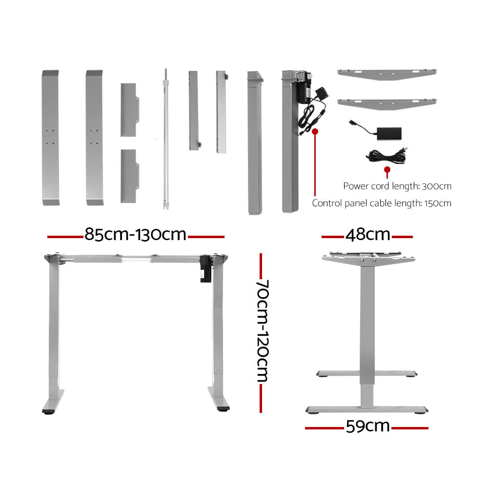 Electric Standing Desk Motorised Adjustable Sit Stand Desks Grey Walnut Office Fast shipping On sale