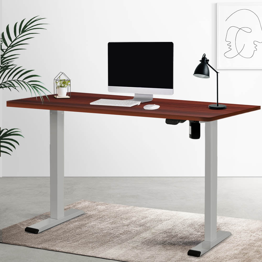 Electric Standing Desk Motorised Adjustable Sit Stand Desks Grey Walnut Office Fast shipping On sale